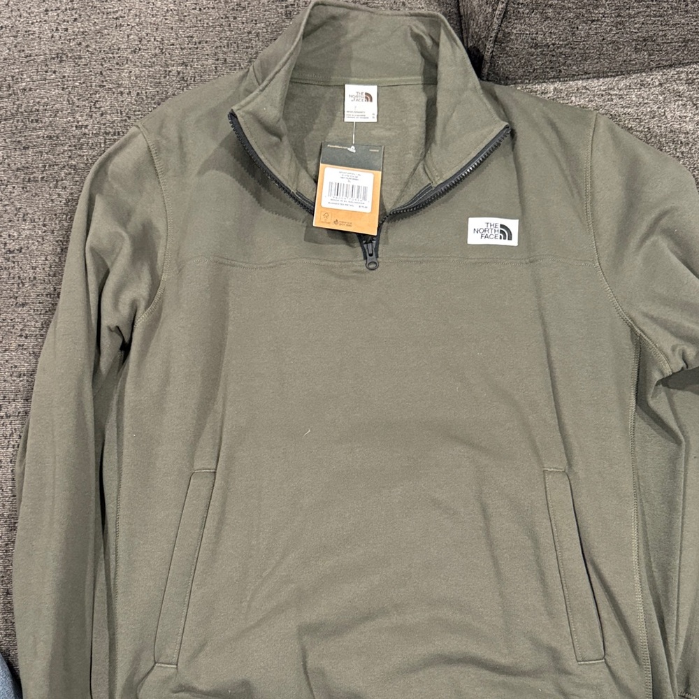 The North Face Olive Green Quarter-Zip Sweatshirt